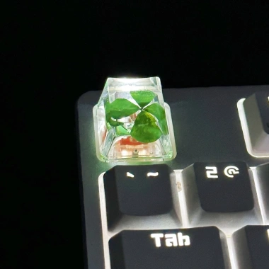 Keycap Resin Cỏ Bốn Lá May Mắn Handmade - Nghệ Thuật KCAP World of Keycaps 192k