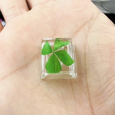 Keycap Resin Cỏ Bốn Lá May Mắn Handmade - Nghệ Thuật KCAP World of Keycaps 192k