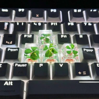 Keycap Resin Cỏ Bốn Lá May Mắn Handmade - Nghệ Thuật KCAP World of Keycaps 192k