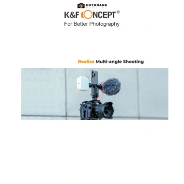 K&F CONCEPT KF31.084 – Kẹp điện thoại gắn tripod, thanh trượt DSLR, chỉ 159.000₫