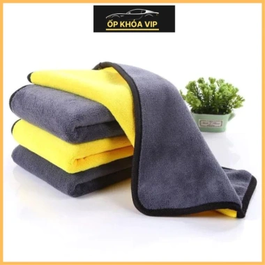 Khăn 2 mặt Microfiber 30x60 lau rửa ô tô, xe máy Thấm hút nước tốt giá 42.000đ