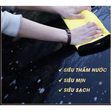 Khăn 2 mặt Microfiber 30x60 lau rửa ô tô, xe máy Thấm hút nước tốt giá 42.000đ