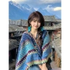 Khăn áo choàng len móc dày ấm Boho thổ cẩm nữ thu đông 110x140cm - Giá giảm 515k 9