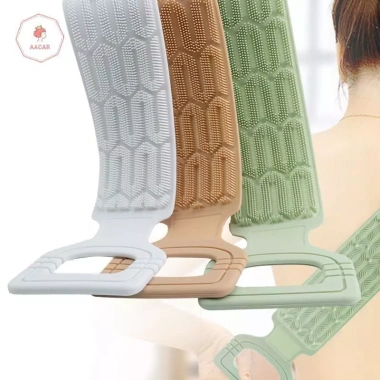 Khăn chà lưng silicon tay cầm dây - Dụng cụ tắm tẩy tế bào chết, làm sạch sâu