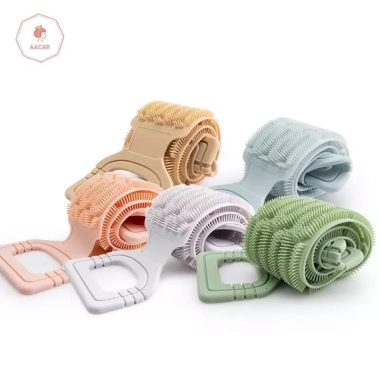 Khăn chà lưng silicon tay cầm dây - Dụng cụ tắm tẩy tế bào chết, làm sạch sâu 4