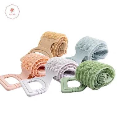 Khăn chà lưng silicon tay cầm dây - Dụng cụ tắm tẩy tế bào chết, làm sạch sâu 8