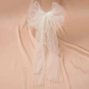 Khăn Che Mặt Cô Dâu SEIZ6O Vải Tuyền Trắng Nhiều Lớp Ren, Nơ Ngọc Trai Ngắn Veil 10