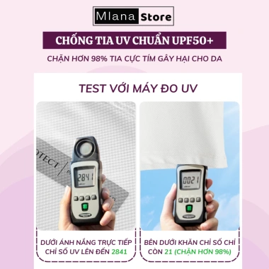 Khăn che mặt kèm găng tay MLANA cao cấp chống UV, co giãn đàn hồi, siêu mát