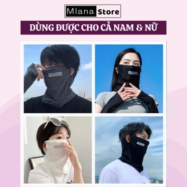 Khăn che mặt kèm găng tay MLANA cao cấp chống UV, co giãn đàn hồi, siêu mát