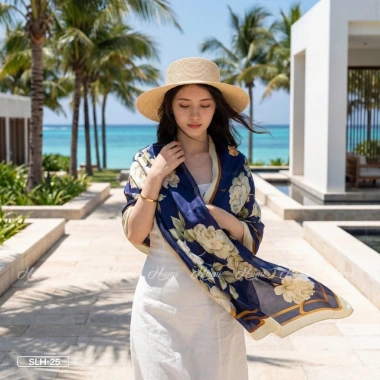 Khăn choàng biển HUMI Satin cao cấp, mát mịn không bai xù, size lớn, giảm giá 279k