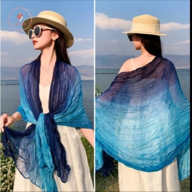 Khăn choàng bông Gradient sa mạc vintage, ấm áp mùa đông, giảm 22%