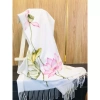 Khăn choàng cashmere 70x180 vẽ tay hoa sen truyền thống - DoMinhStores 650k