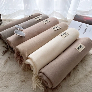 Khăn choàng cashmere len màu trơn thu đông nam nữ MC & MO CA02 - 465k Collar Box 5