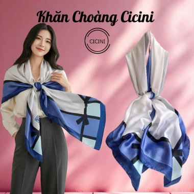 Khăn choàng Cicini lụa satin K32 - Dáng dài thời trang nữ, giá chỉ 130.000 VND