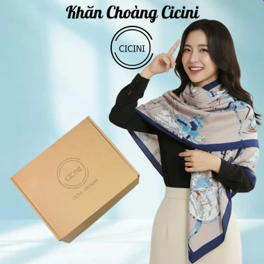 Khăn choàng Cicini lụa satin K32 - Dáng dài thời trang nữ, giá chỉ 130.000 VND