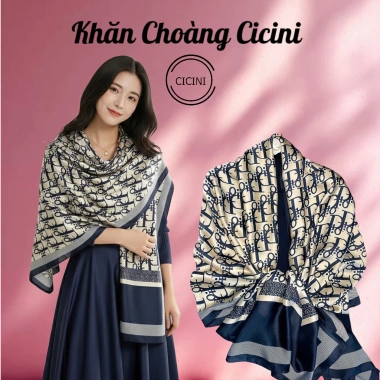 Khăn choàng Cicini lụa satin K32 - Dáng dài thời trang nữ, giá chỉ 130.000 VND