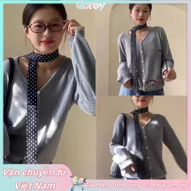 Khăn Choàng Cổ Dài Chấm Bi Thời Trang – Quà Tặng Hoàn Hảo Giá 33.366₫