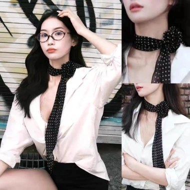 Khăn Choàng Cổ Dài Chấm Bi Thời Trang – Quà Tặng Hoàn Hảo Giá 33.366₫