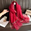 Khăn Choàng Cổ Lụa Tơ Thêu Tay Định Ngọc Họa Tiết Sang Trọng Đẳng Cấp GM Luxury 110k 3