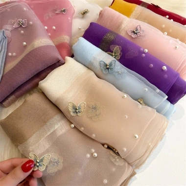 Khăn Choàng Cổ Lụa Tơ Thêu Tay Định Ngọc Họa Tiết Sang Trọng Đẳng Cấp GM Luxury 110k 9