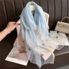 Khăn choàng cổ lụa tơ thêu tay họa tiết đinh ngọc sang trọng đẳng cấp, giảm giá 135k
