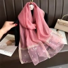 Khăn choàng cổ lụa tơ thêu tay họa tiết đinh ngọc sang trọng đẳng cấp, giảm giá 135k 4