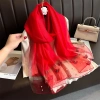 Khăn choàng cổ lụa tơ thêu tay họa tiết đinh ngọc sang trọng đẳng cấp, giảm giá 135k 10
