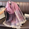 Khăn Choàng Cổ Lụa Tơ Thêu Tay Họa Tiết Sang Trọng Quý Phái Miuna LYLI.99 Giá 279k 4