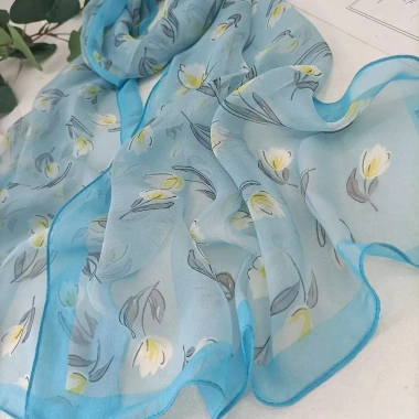 Khăn Choàng Đầu Georgette Hoa Mộc Lan 1 Chiếc - Bandana Thanh Lịch, Mỏng Bền Dành cho Nam Nữ Trẻ Em Giá 88.560₫