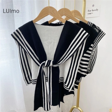 Khăn Choàng Dệt Kim Luimo Hàn Quốc – Vai Sọc, Cổ Giả, Phụ Kiện Nữ SBS Giá 91.700₫