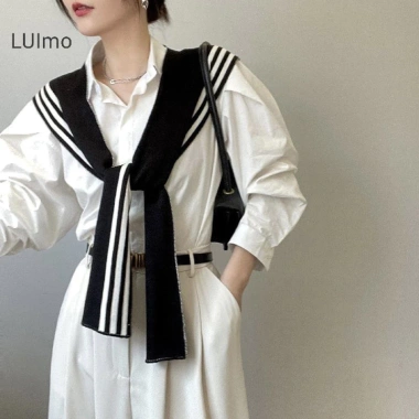 Khăn Choàng Dệt Kim Luimo Hàn Quốc – Vai Sọc, Cổ Giả, Phụ Kiện Nữ SBS Giá 91.700₫