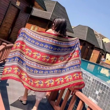 Khăn choàng đi biển Boho Thổ Cẩm quàng cổ lụa dài Tây Tạng - Giảm 284.800₫