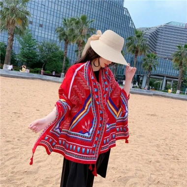 Khăn choàng đi biển Boho Thổ Cẩm quàng cổ lụa dài Tây Tạng - Giảm 284.800₫