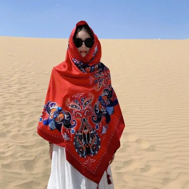 Khăn choàng đi biển Boho Thổ Cẩm quàng cổ lụa dài Tây Tạng - Giảm 284.800₫