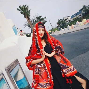 Khăn choàng đi biển Boho Thổ Cẩm quàng cổ lụa dài Tây Tạng - Giảm 284.800₫