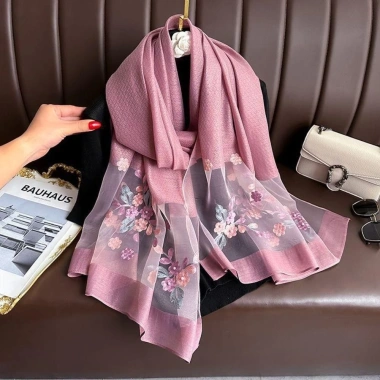 Khăn choàng Hijab nữ WEETW cỡ lớn - Lụa sang trọng thêu hoa, ren sáng bóng, mềm mỏng, giá ưu đãi 164,160₫