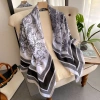 Khăn choàng lụa 110x110cm mềm mịn họa tiết thời trang, thích hợp áo yếm và choàng vai 8