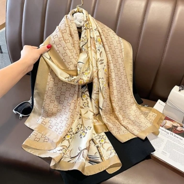 Khăn choàng lụa cao cấp GG 180x90cm – Sang trọng, siêu mềm mại, nhẹ tự nhiên