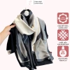 Khăn choàng lụa cao cấp trắng đen 180x90cm - Siêu mềm, bóng nhẹ, sang trọng, giá 88.000 VND