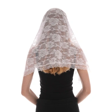 Khăn Choàng Mantilla CUY Ren Công Giáo Veil Nhẹ Tua Rua Thêu Hoa Giá Ưu Đãi 98.330₫