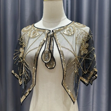 Khăn choàng nắp HYCEO đính cườm Sequin, váy quấn phong cách 1.920 buổi tối, 232k 5