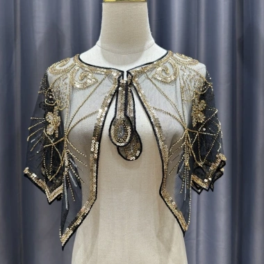 Khăn choàng nắp HYCEO đính cườm Sequin, váy quấn phong cách 1.920 buổi tối, 232k 8