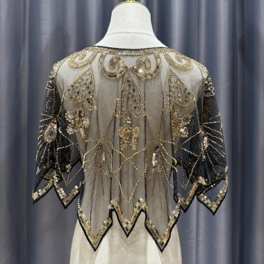 Khăn choàng nắp HYCEO đính cườm Sequin, váy quấn phong cách 1.920 buổi tối, 232k 9