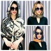 Khăn choàng nữ lụa satin cao cấp chống nắng, họa tiết tinh tế, khóa cài an toàn