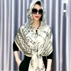Khăn choàng nữ lụa satin cao cấp chống nắng, họa tiết tinh tế, khóa cài an toàn 4