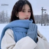 Khăn choàng nữ Luimo Thu Đông màu trơn len dệt kim dày ấm áp mùa đông SBS 5