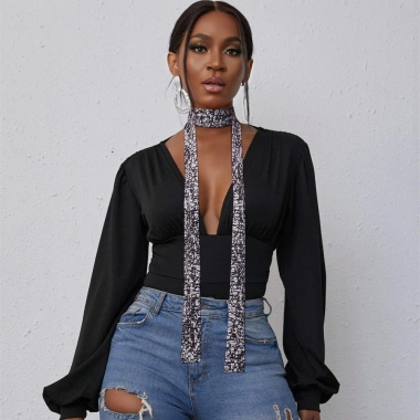 Khăn choàng Sequin HYCEO - Khăn quàng cổ lấp lánh punk thẩm mỹ, dài mỏng hợp kim nhôm, sequins buộc nữ, 101.520₫ 7