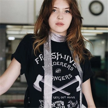 Khăn choàng Sequin HYCEO - Khăn quàng cổ lấp lánh punk thẩm mỹ, dài mỏng hợp kim nhôm, sequins buộc nữ, 101.520₫ 9