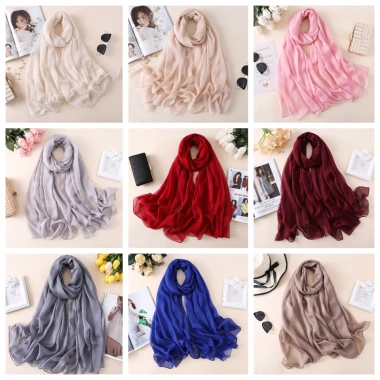 Khăn choàng voan lụa mỏng nhẹ 180x105cm thời trang nữ công sở dự tiệc đi biển - Giá 155k 3 Khăn choàng voan lụa mỏng nhẹ 180x105cm thời trang nữ công sở dự tiệc đi biển - Giá 155k 3
