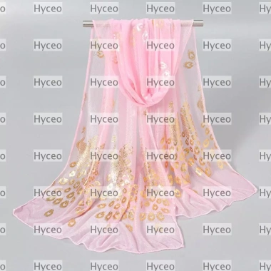 Khăn chống nắng HYCEO - Khăn choàng in hình con công, chống gió, mỏng thoáng khí, màu trơn thời trang, chỉ 58.320đ